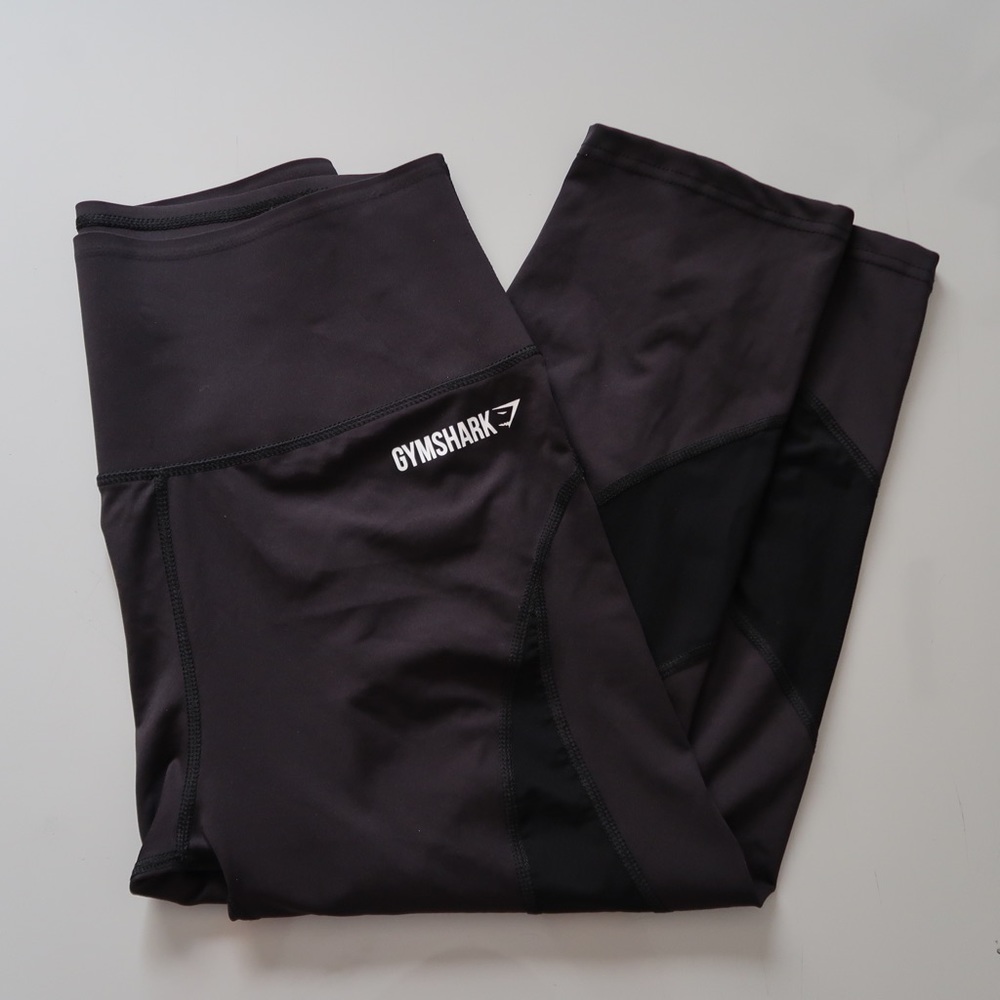 Gymshark Black Highwasted Mesh Crop Leggings